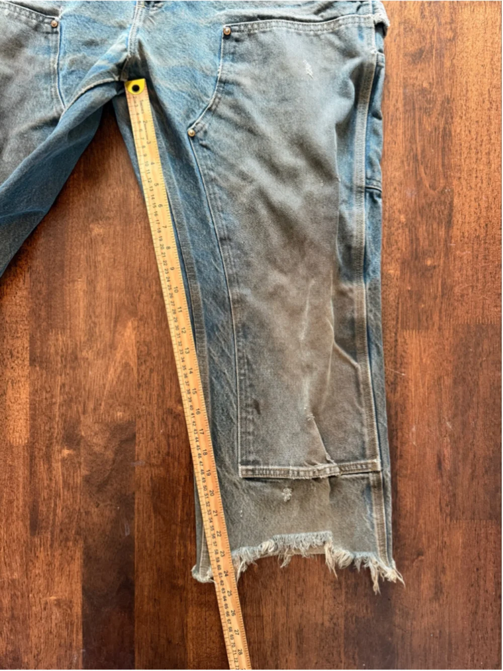 Vintage Carhartt Double Knee Denim Logger Pants Suspender Buttons 36